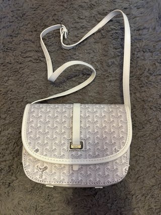 Bolso bandolera Goyard gris y blanco