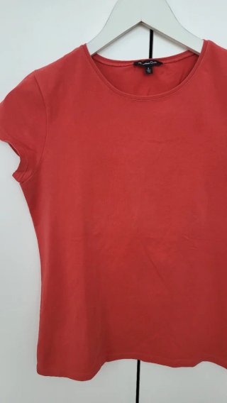 Camiseta Massimo Dutti Roja Mujer Manga Corta