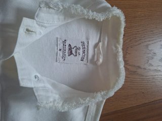 Cazadora vaquera blanca corte recto