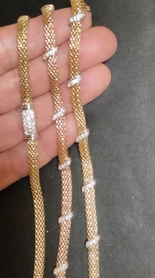 Pulsera Plata Chapada Oro/Rosa Circonitas