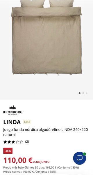 Funda Nórdica King Algodón Lino Beige