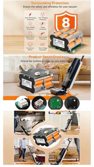 NUEVO! Batería 4000mAh 21.6V Tineco Floor One S5