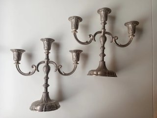 Pareja Candelabros Vintage BMF Plata