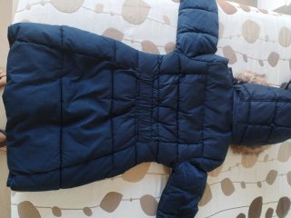 Cappotti per bambina blu e rosa con cappuccio rimovibile