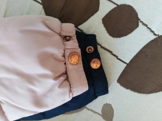 Cappotti per bambina blu e rosa con cappuccio rimovibile