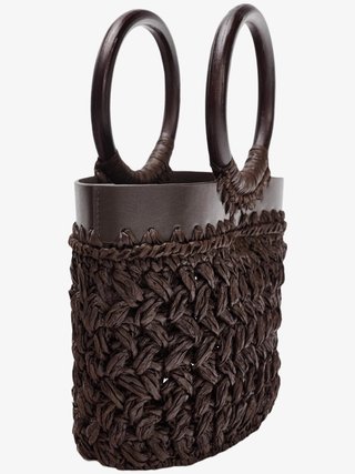 Bolso Zara Mini Rafia Marrón
