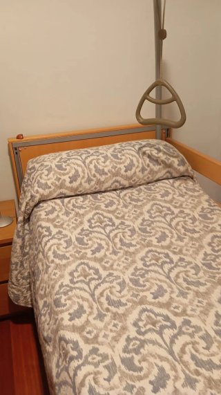 Cama articulada de madera y plástico
