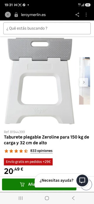 Taburete Plegable Gris