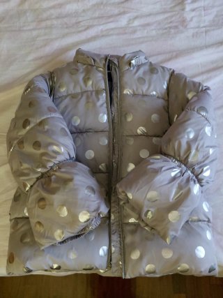 Piumino bambina pois argento chicco