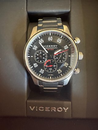 Reloj Viceroy Cronógrafo Negro/Plateado Nuevo
