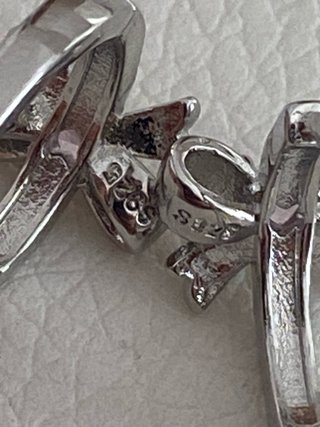 Pendientes Plata Lazo Corazón Rosa