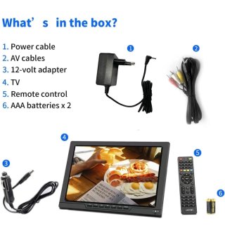 Televisor TV Portátil KCR 14° DVB-T2 HDMI Camper