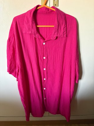 Camisa rosa manga corta