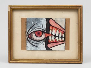 Quadro Surrealista con Cornice Dorata
