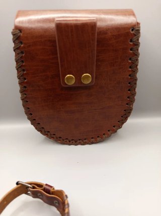 Bolso de cintura y pulsera cuero vikingo medieval