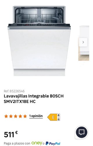 Lavavajillas Integrable Bosch SMV2ITX18E
