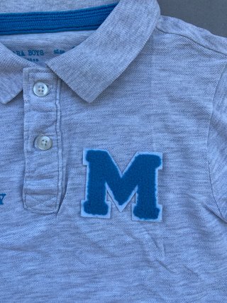 Polo gris niño Zara Boys 6-7 años, parche M