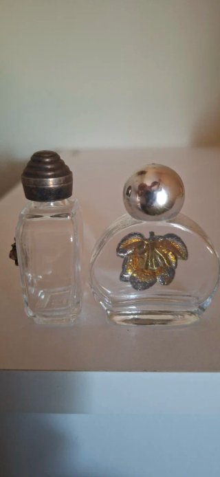 2 Profumiere Vintage Vetro Argento
