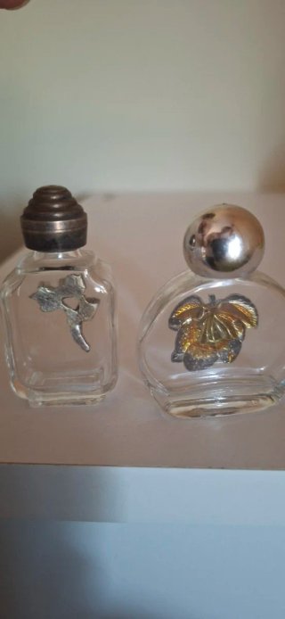 2 Profumiere Vintage Vetro Argento