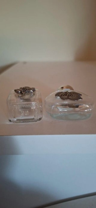 2 Profumiere Vintage Vetro Argento