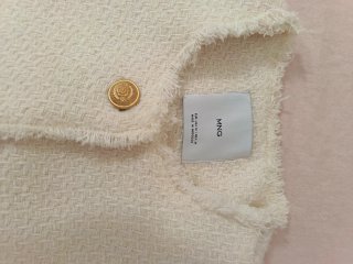 Chaqueta Mango Beige/Blanca Talla M