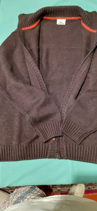 Chaqueta Punto Lacoste Marrón Cremallera