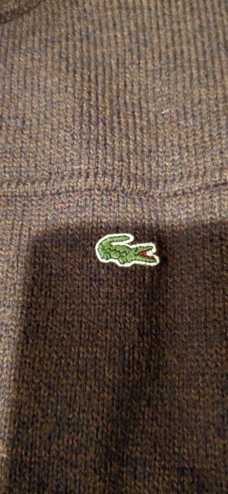 Chaqueta Punto Lacoste Marrón Cremallera