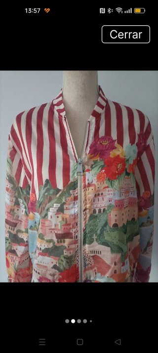 Cazadora estampada multicolor
