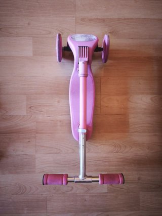 Patinete 3 ruedas rosa plegable