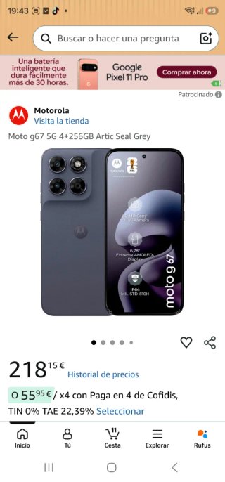 Motorola g67 5G 256GB Gris