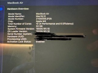 MacBook Air M4 32GB 1TB 10 núcleos