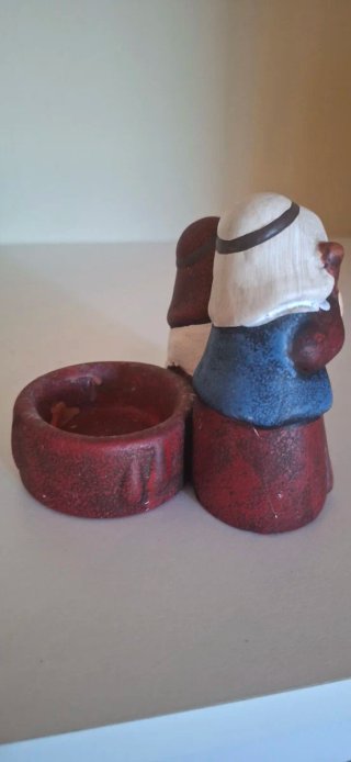 Statua presepe ceramica porta candela