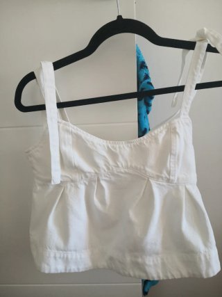Top vaquero blanco Zara tirantes