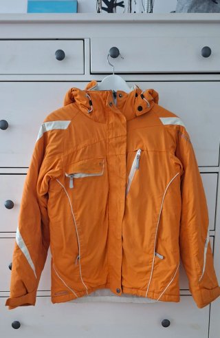 Chaqueta Columbia Talla XS Naranja y Blanca