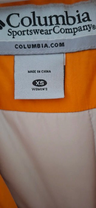 Chaqueta Columbia Talla XS Naranja y Blanca