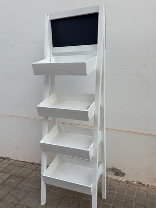 Estantería Escalera Blanca Pizarra NEGOCIABLE