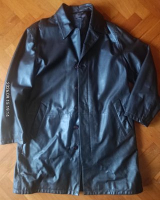 Chaquetón estilo 3/4 cuero / piel marrón