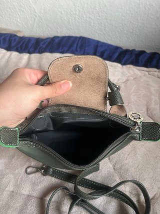 Bolso mini verde militar inspo Longchamp