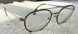 Gafas Aviador Metal Dorado y Azul - Montura 51mm