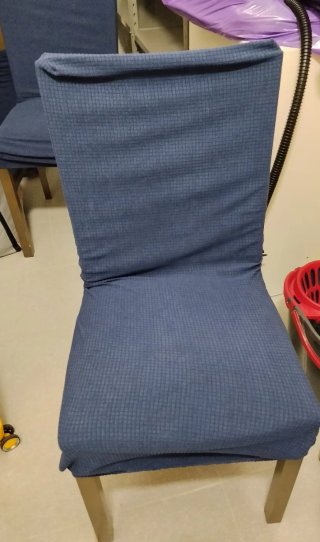 4 Sillas Comedor Wengue con Fundas Azules