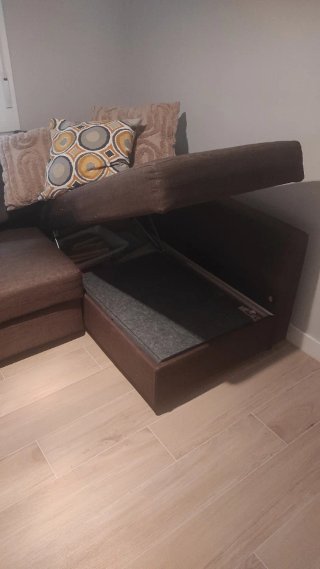 Sofá Cama Chaiselongue Marrón