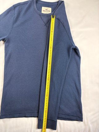 Hollister Camiseta Manga Larga Waffle Azul Talla L