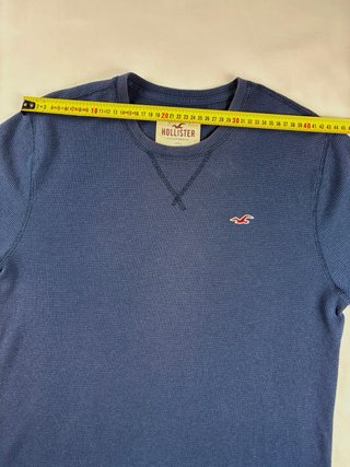 Hollister Camiseta Manga Larga Waffle Azul Talla L