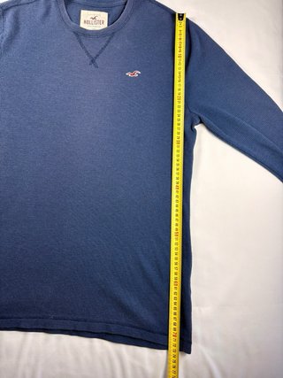 Hollister Camiseta Manga Larga Waffle Azul Talla L