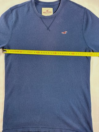 Hollister Camiseta Manga Larga Waffle Azul Talla L