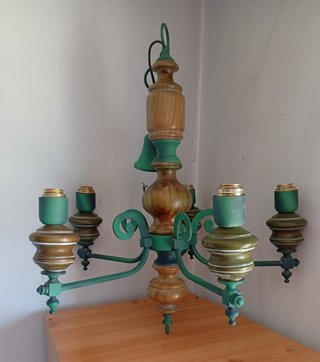 Lámpara de techo madera y metal