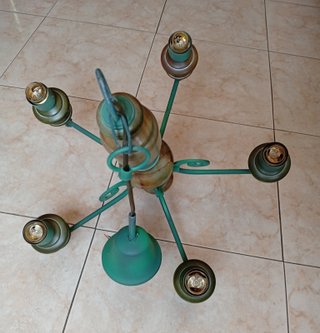 Lámpara de techo madera y metal