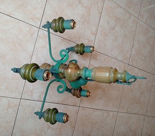 Lámpara de techo madera y metal