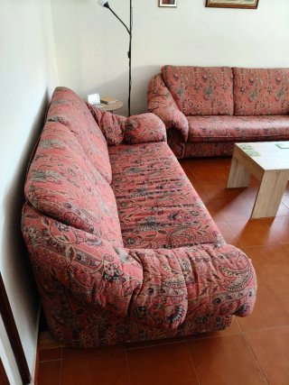 2 Sofás de 3 Plazas Tela Estampada