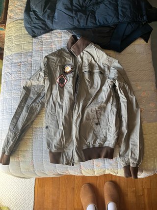 Cazadora niño beige y marrón Reversible